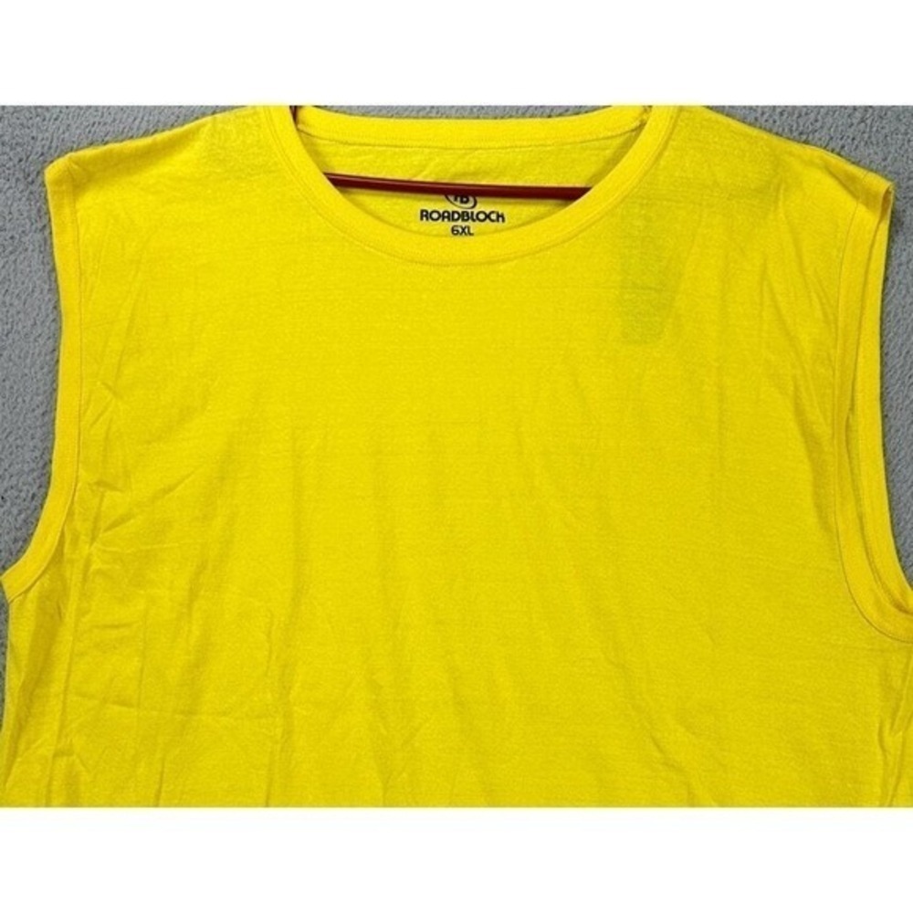 Roadblock Tank Top Shirt Adult 6XL Big Tall Marshalls Yellow Sleeveless Mens NEW
